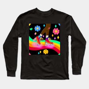 Rainbow Rollerskating Long Sleeve T-Shirt